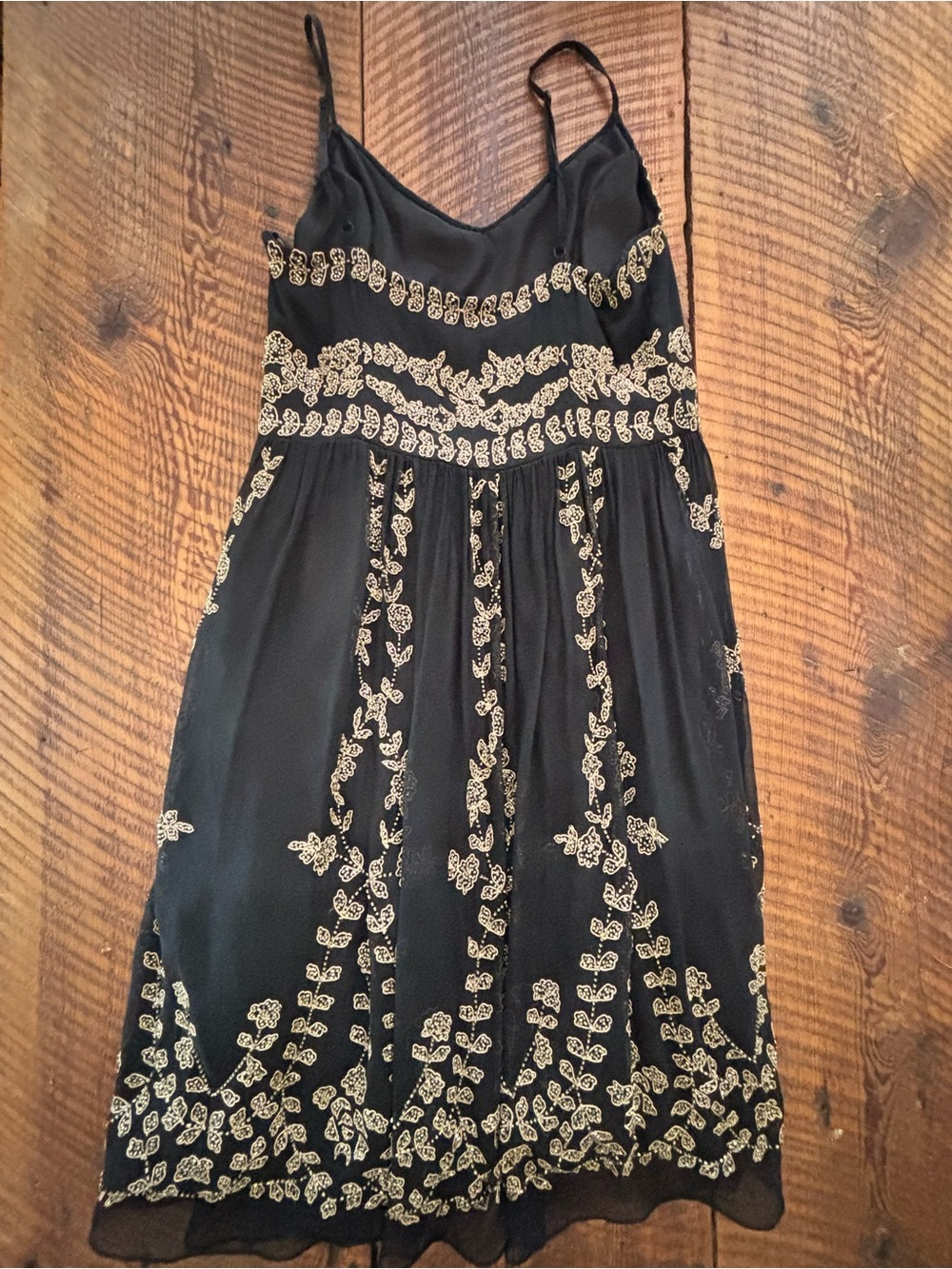 Adrianna Papell Fairy Beaded Vintage Black Dress - Picture 4 of 11